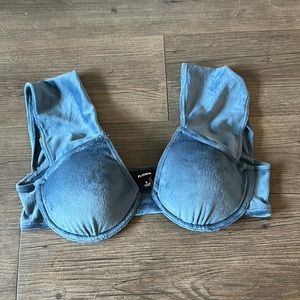 Playboy velour rhinestone bra/crop top